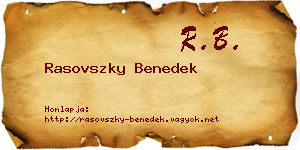 Rasovszky Benedek névjegykártya