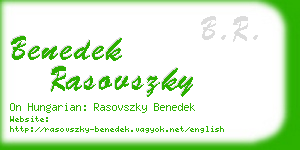 benedek rasovszky business card